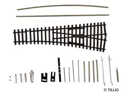 Tillig-83433 Gleis Einfache Weiche Rechts EW1 129,5mm 15 Grad Bausatz TT