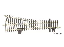 Tillig-83323 Gleis Einfache Weiche Rechts EW1 129,5mm 15 Grad TT