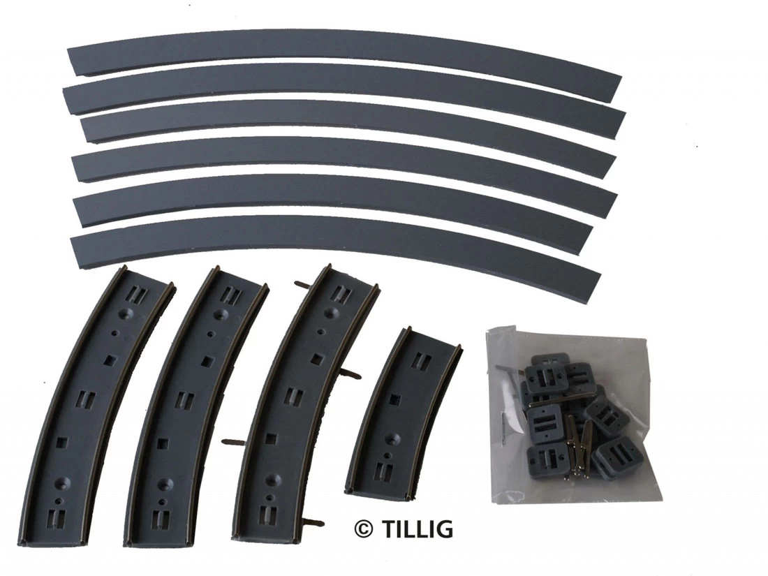 Tillig-87257 Gleis Trambahn H0m R250 90 Grad Asphalt 3 Tillig-87257 Gleis Trambahn H0m R250 90 Grad Asphalt