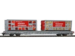 Bemo 2291127 Güterwagen Containertragwagen R-w 8207 Bündner Güterbahn Apfel & Holz RhB H0m