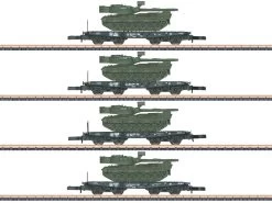 Märklin 82228 Güterwagenset Schwerlastwagen Rlmmp 700 DB Mit Panzer Leopard 1A1 4x Spur Z