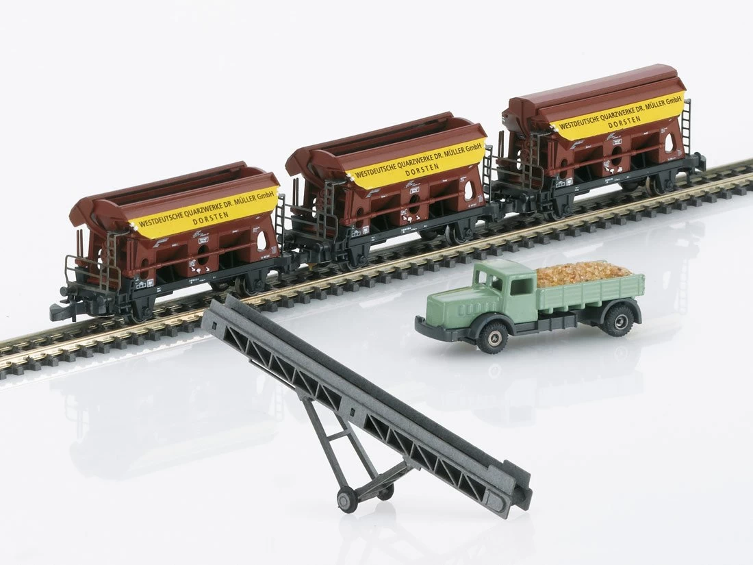 Märklin 82440 Güterwagensset Westdeutsche Quarzwerke DB 3x Mit LKW & Förderband Z 4 Märklin 82440 Güterwagensset Westdeutsche Quarzwerke DB 3x Mit LKW & Förderband Z – Bild 2
