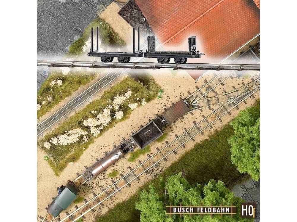 Busch 12204 H0f Feldbahn Rungen- Und Stirnwandwagen 3 Busch 12204 H0f Feldbahn Rungen- Und Stirnwandwagen
