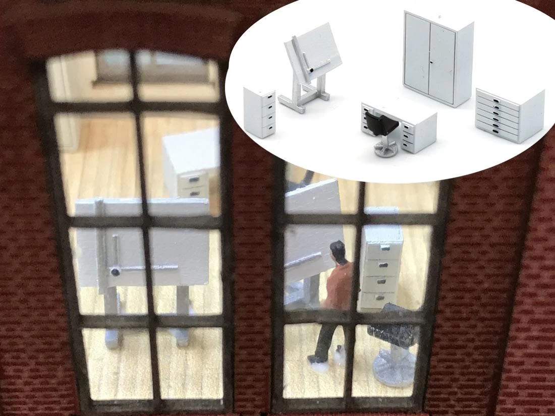 Modellbahn Union MU-TT-A50301 TT Einrichtung Architektur- Oder Ingenieurbüro Fertigmodell 4 Modellbahn Union MU-TT-A50301 TT Einrichtung Architektur- Oder Ingenieurbüro Fertigmodell – Bild 2